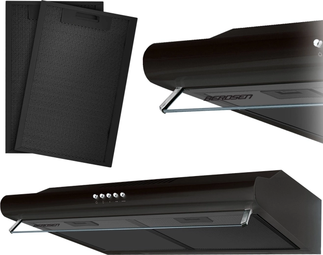 Hotte aspirante sous-meuble 50 cm BERDSEN BE-10A noire