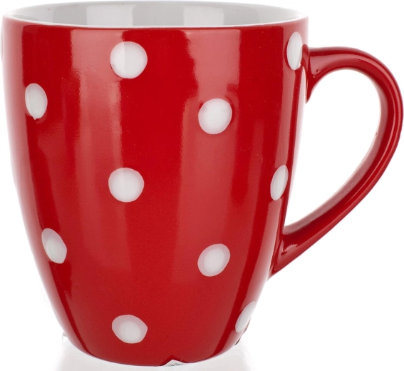 Mug en céramique Baňák à pois 400 ml – rouge