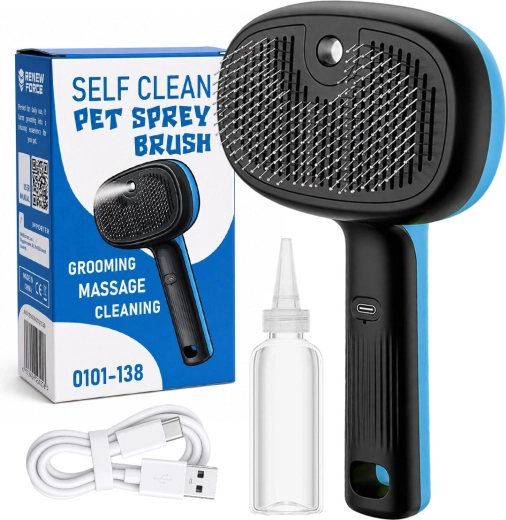 Brosse vapeur RENEW FORCE 3-en-1 pour chiens et chats