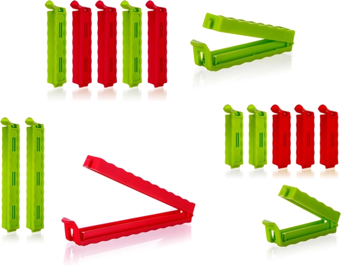 Pinces pour sachets CULINARIA, lot de 15 pièces, assortiment de couleurs