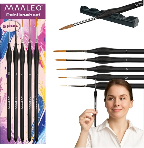 Set de pinceaux de peinture Maaleo 5 pcs avec support