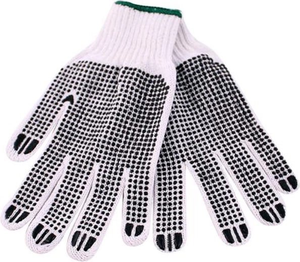 Gants de travail en coton tricoté avec antidérapant double face
