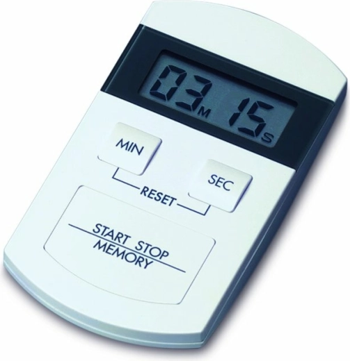 Minuteur numérique et chronomètre avec mémoire TFA, blanc-gris