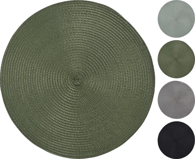 Set de table rond 38 cm en PP et tissu – mélange de couleurs