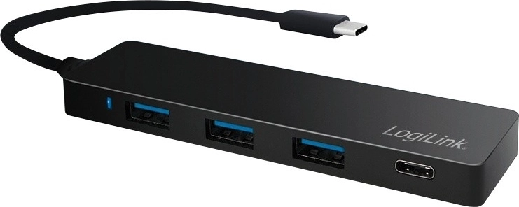 Hub USB-C 3.1 LogiLink ultra fin à 4 ports, noir