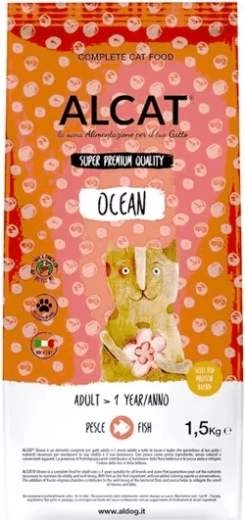 Alcat Adult Ocean croquettes pour chats adultes au saumon 1,5 kg