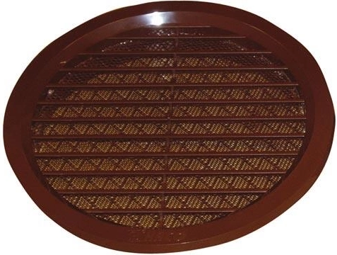 Grille d’aération avec moustiquaire 140 mm – Marron