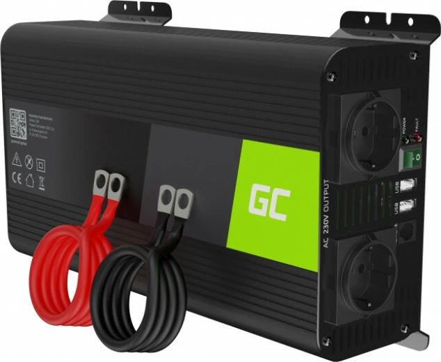 Green Cell convertisseur de tension 12 V vers 230 V, onde sinusoïdale pure 1000 W / 2000 W avec USB