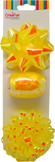 Coffret cadeau or à effet arc-en-ciel brillant – ruban 10 m et 2 nœuds