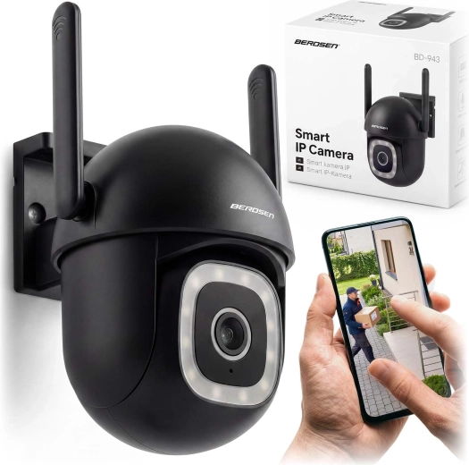 Caméra IP Wi‑Fi rotative d’extérieur Berdsen 5 MP avec détection de personnes et sirène