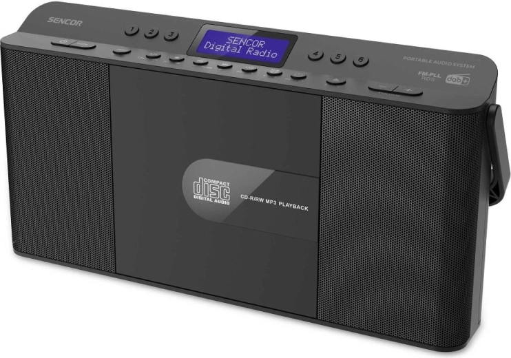 Boombox vertical Sencor avec DAB+, Bluetooth et CD