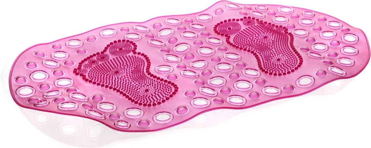 Tapis antidérapant de bain FEETS 67 × 35 cm, rose transparent