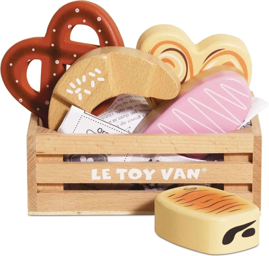 Pâtisseries en bois dans une cagette Le Toy Van Honeybake