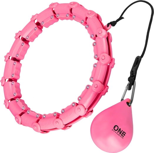 Hula hoop intelligent de massage avec poids ONE Fitness rose