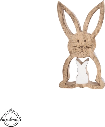 Orion décoration en bois lapin finition mango 12 cm