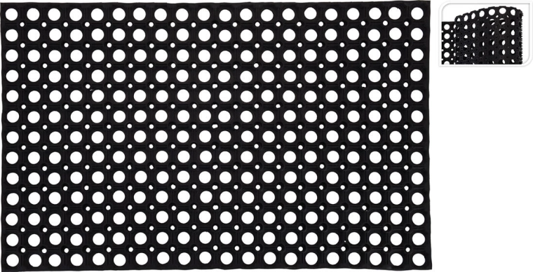 Tapis en caoutchouc perforé 50 × 80 cm noir