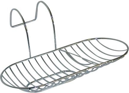 Porte-savon ovale suspendu pour baignoire, 28 × 12,5 cm, chrome