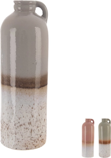 Vase en grès avec anse 25 cm, assortiment