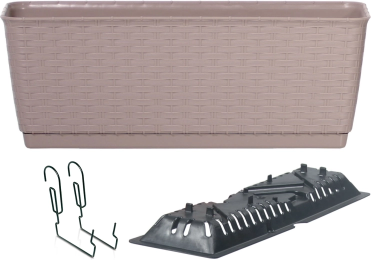 Jardinière avec crochets RATOLLA, 59 cm, moka