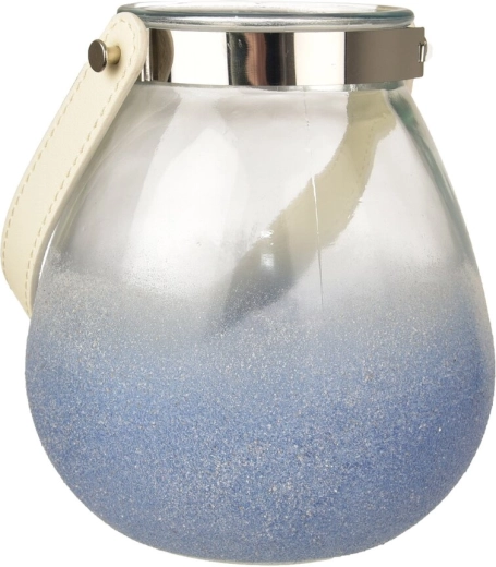 Bougeoir en verre bleu carré 14 × 14 × 17 cm