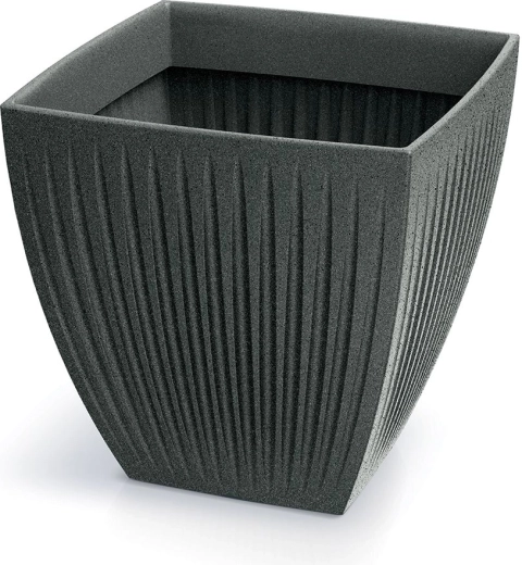 Jardinière Latia Square Midl 48 × 48 × 48 cm – granit noir