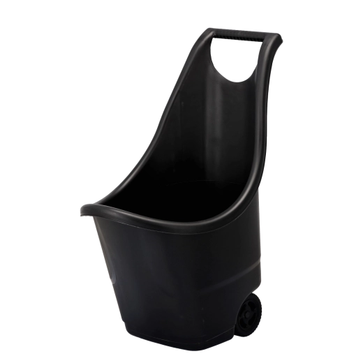 Chariot de jardin multifonction avec roues 50 l noir