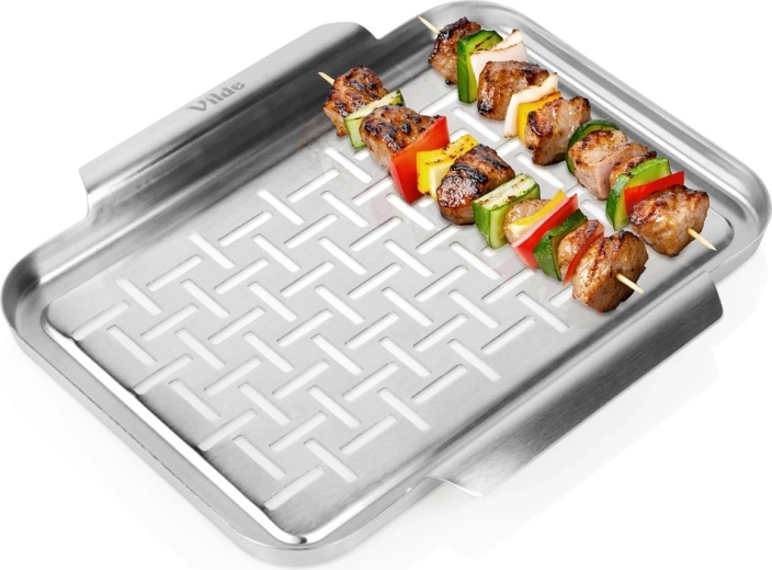 Plaque de grill perforée en acier inoxydable Vilde 29,5 × 25,5 cm