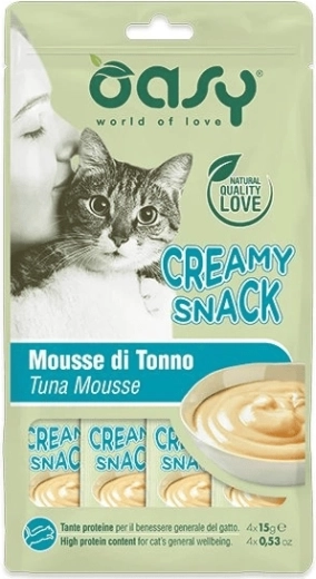 Oasy friandise crémeuse pour chats au thon 4×15 g