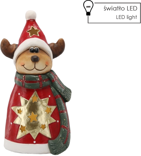 Figurine de Noël – renne avec petites étoiles LED 40 cm