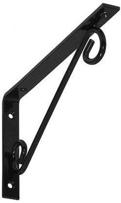 Équerre de support pour étagères 200 × 125 mm noire