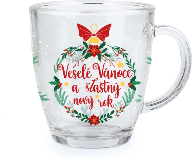 Tasse en verre Joyeux Noël 350 ml