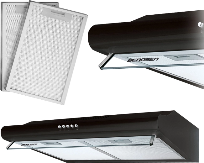 Hotte aspirante sous-meuble 50 cm BERDSEN BE-10A noire