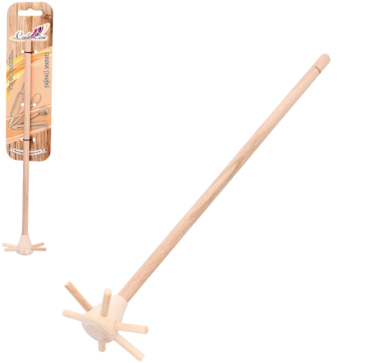 Grande fouet en bois pour mélanger 27 cm