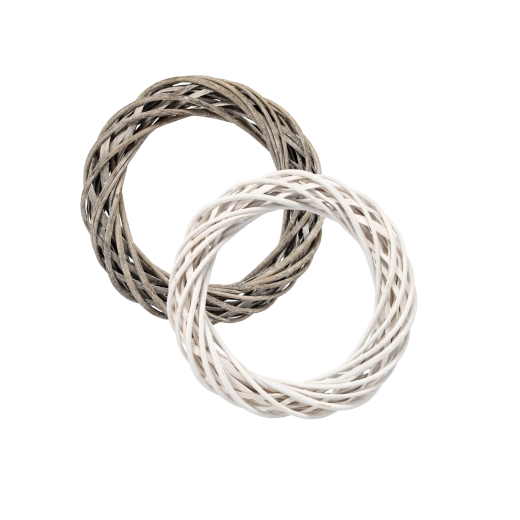 Couronne en osier 30 cm – blanche ou grise