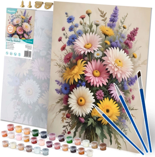 Peinture par numéros 40 × 50 cm Massido – fleurs sur toile