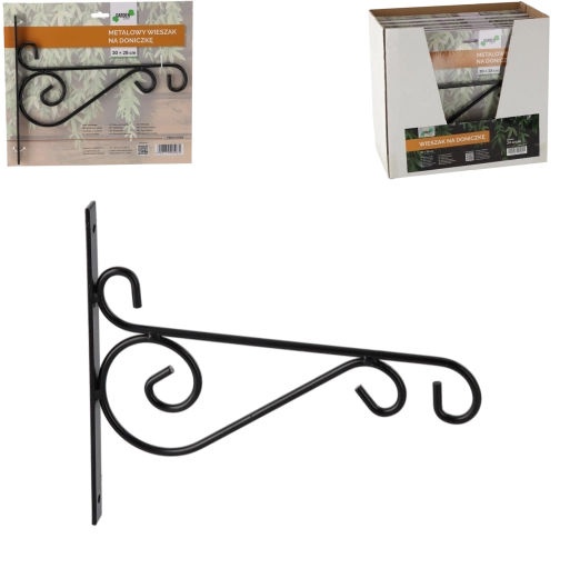 Support mural en métal pour pot de fleurs avec motif chouette 30 × 28 cm, noir