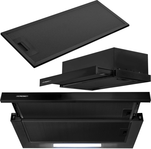 Hotte télescopique encastrable 60 cm noire