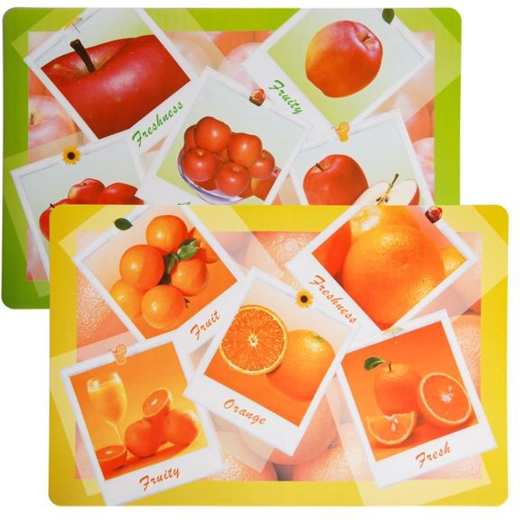 Set de table en plastique TORO avec motif fruits 28 × 43 cm, assortiment
