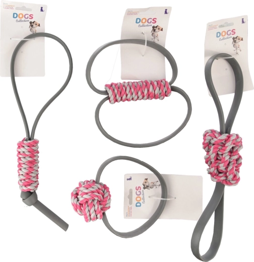 Jouet en corde pour chien avec nœud (assortiment de 4 variantes)