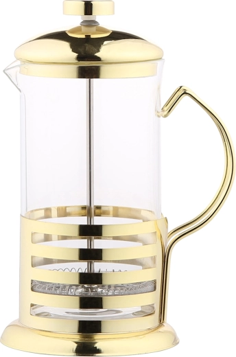 Théière pour thé en vrac 600 ml avec infuseur en acier couleur or