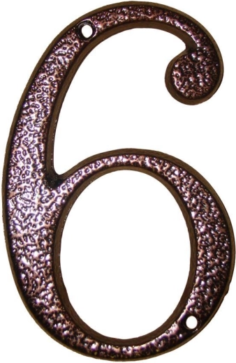 Numéro de maison 6, marron, zinc