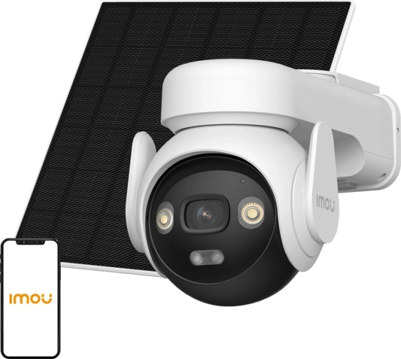Imou AOV PT KIT 4G caméra IP extérieure motorisée avec panneau solaire 5 MP (sans carte mémoire)