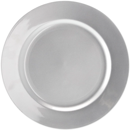 Plateau rond argenté 33 cm en polypropylène