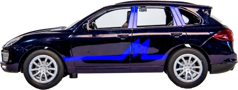 Voiture rapide radiocommandée avec graphisme bleu