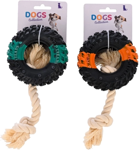 Jouet pour chien en corde et caoutchouc 20 cm (2 variantes)