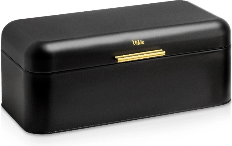 Boîte à pain Vilde en métal noire 42,5 × 23 × 17,5 cm