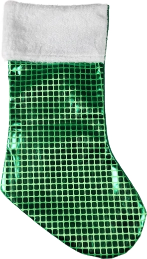 Chaussette de Noël verte 43 cm