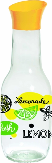 Carafe en verre Toro avec couvercle, motif citron, 1 l