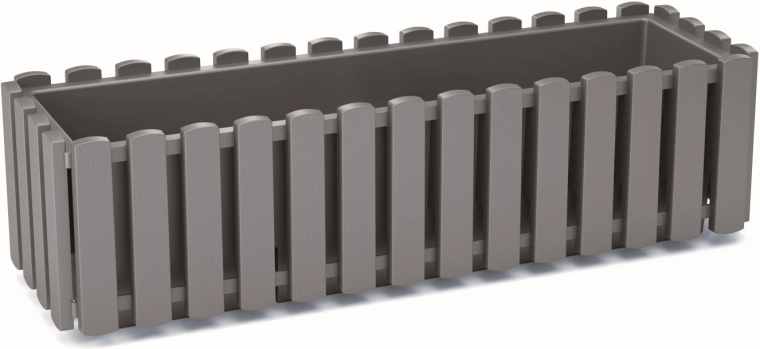 Jardinière de balcon auto-irrigante pierre grise 58 cm