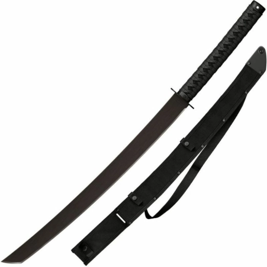 Machette tactique katana Cold Steel 61 cm, noire, polymère avec étui Cor-Ex